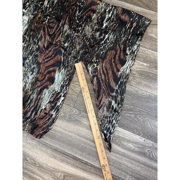 ALBERTO MAKALI WOMENS CASUAL TIE FRONT BLOUSE LARGE ANIMAL PRINT BAT SLEEVE SHEE - Picture 8 of 9